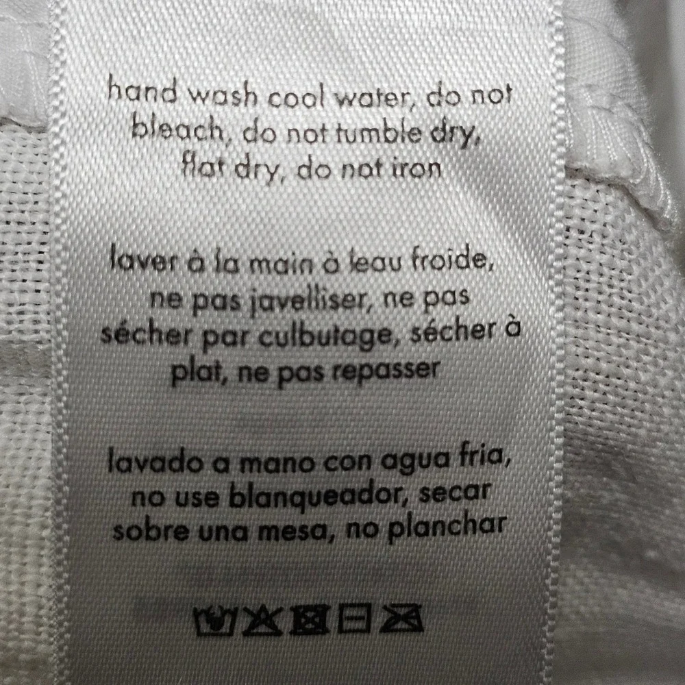 Onia Mens 100% Linen Cargo Shorts Off-White Cream Elastic Resort Old Money Large